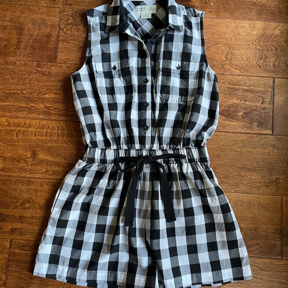 EUC kate spade broome street gingham romper - Picture 2 of 6